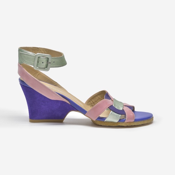 AUDLEY Leather & Suede Sandals Size 38 - Picture 1 of 6